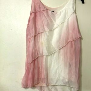 Pink and White Layered Women's Top